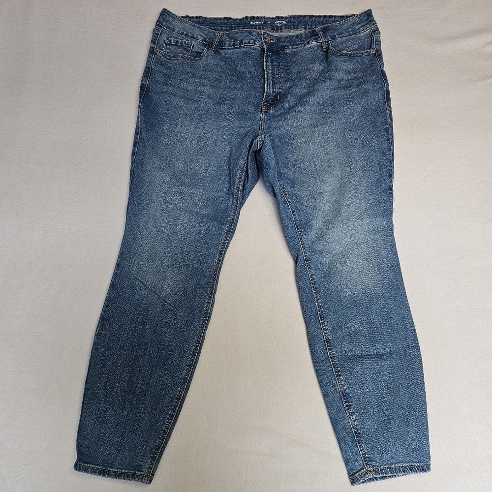 Old navy high-rise Rockstar Blue Denim Jeans size 22